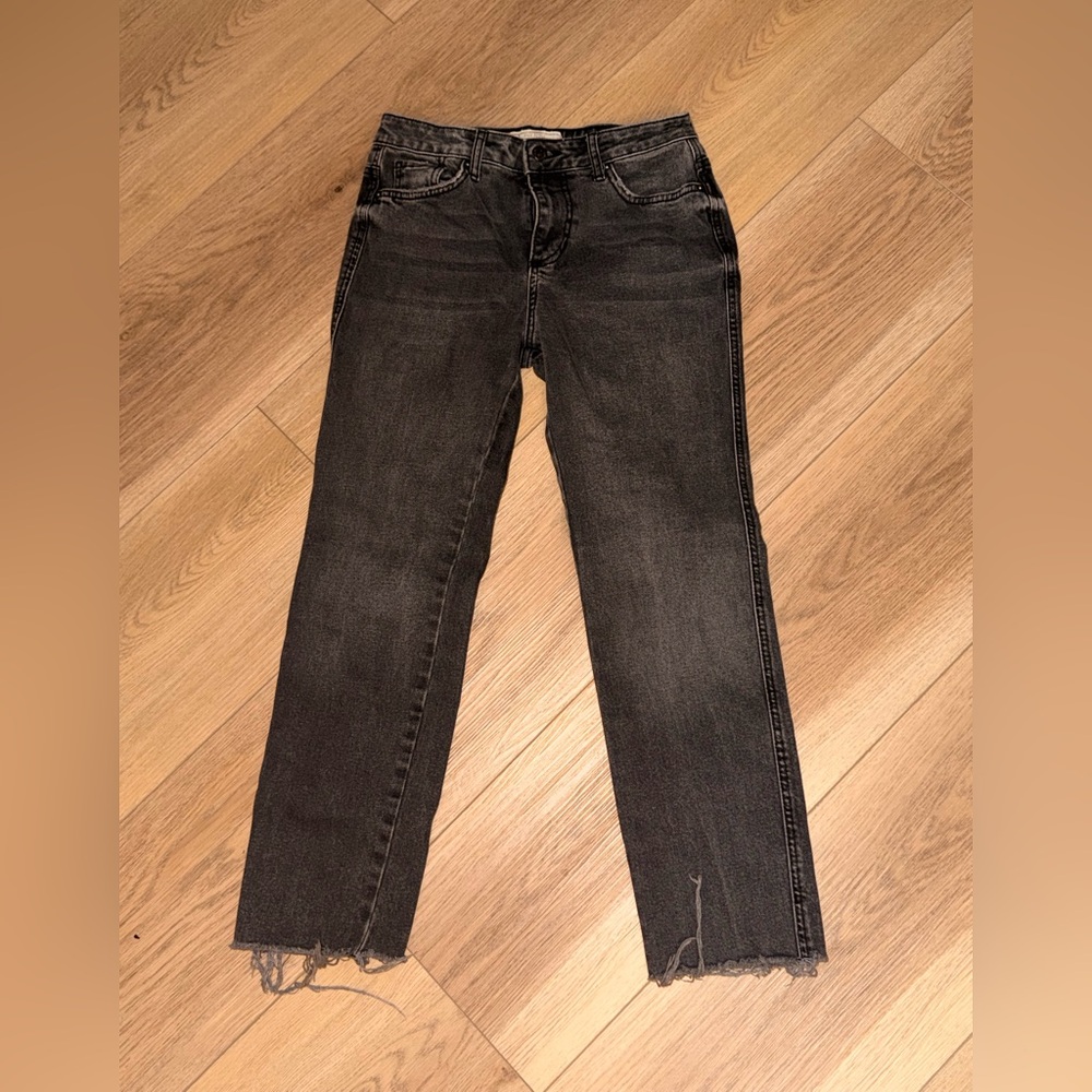 Free People Black Straight Leg Jeans